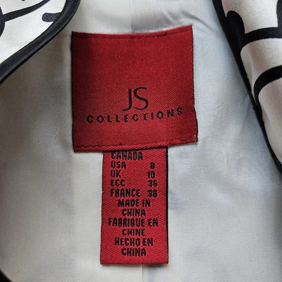 JS Collections Vintage Silk Long Sleeve White Jacket Size Small Button Closure - Picture 5 of 11